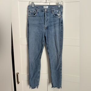 Agolde Nico Jeans Stretch Casual Chic Size 28 Minimalist Cool Distressed
